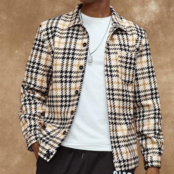 Other - Guys Plaid Button Front Pocket Overcoat Shacket